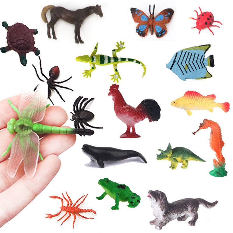 Simulation Insect Animal Model Kids Toys Marine Life Farm Animals Children's Early Education Toy 12PCS Per Model Brain Gme