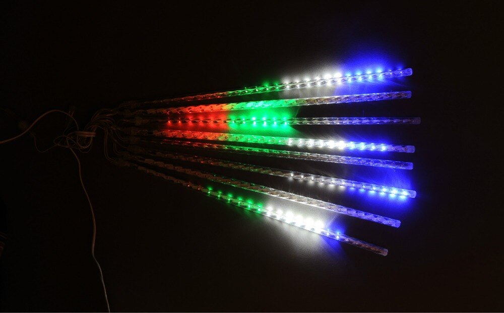 Waterproof LED Meteor Shower Rain Lights 20cm 30cm 8 Tubes 100-240V Icicle Snow Raindrop Outdoor Light with EU/US Power Adapter
