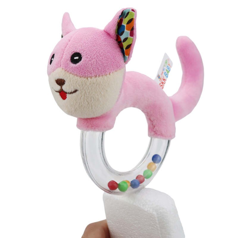 Nowe nowe zwierzę dziecko pluszowa zabawka kot/szczeniak/słoń/królik/niedźwiedź/małrocznie grzechotka dziecko słuchanie chwyt sensoryczny dzwonek ręczny zaspokoić prezent: kot