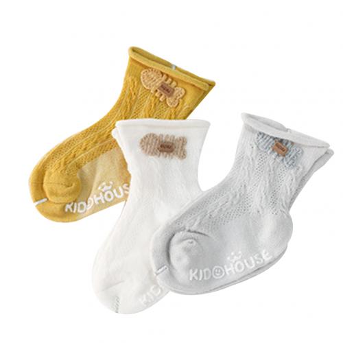 3 Pairs Zomer Peuters Baby Jongen Meisje Radijs Kat Vis Anti-Slip Elastische Katoenen Sokken: Fish M