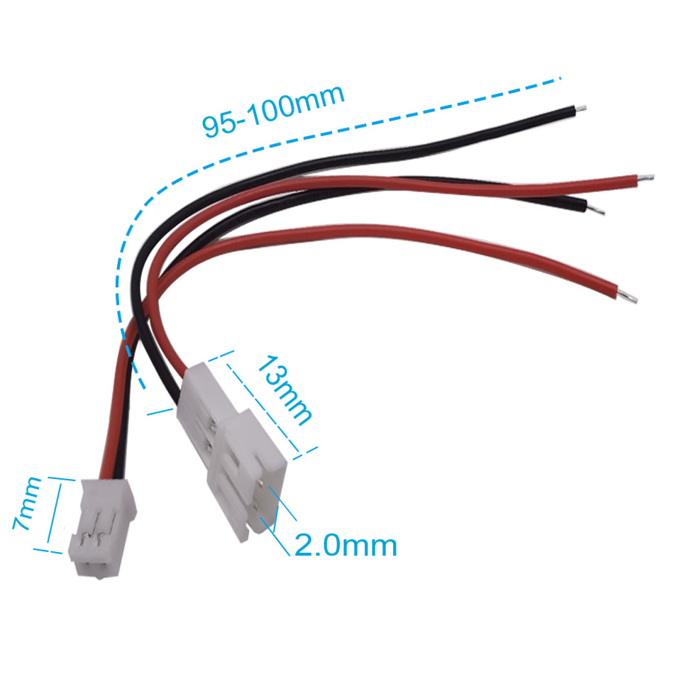 2-Pins Ph 2.0Mm Pitch Mannelijke Vrouwelijke Kabel Connector Micro Ph 2 P Plug Jack Aansluiting Aansluitklemmen Draadkabels Connectoren 26awg 10Cm