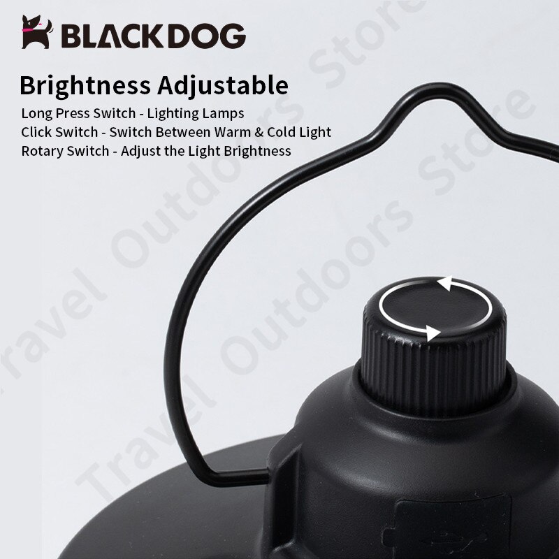 Naturehike-BLACKDOG Ultralight Portable Camping Light Hanging Type IPX4 Waterproof Outdoor Retro Lamp Adjustable Brightness