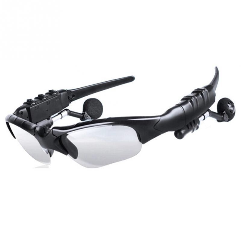 Stereo-oordopjes draadloze headset met microkleurige bril zonnebril voor rijden fietsen sport ruisonderdrukking hoofdtelefoon: WHITE