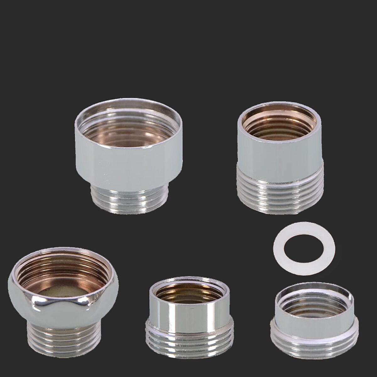 1/2" 3/4" Male Female Thread Nickel Plated Brass Faucet Tap Adapters Kitchen Bathroom Brass Water Tape Joint