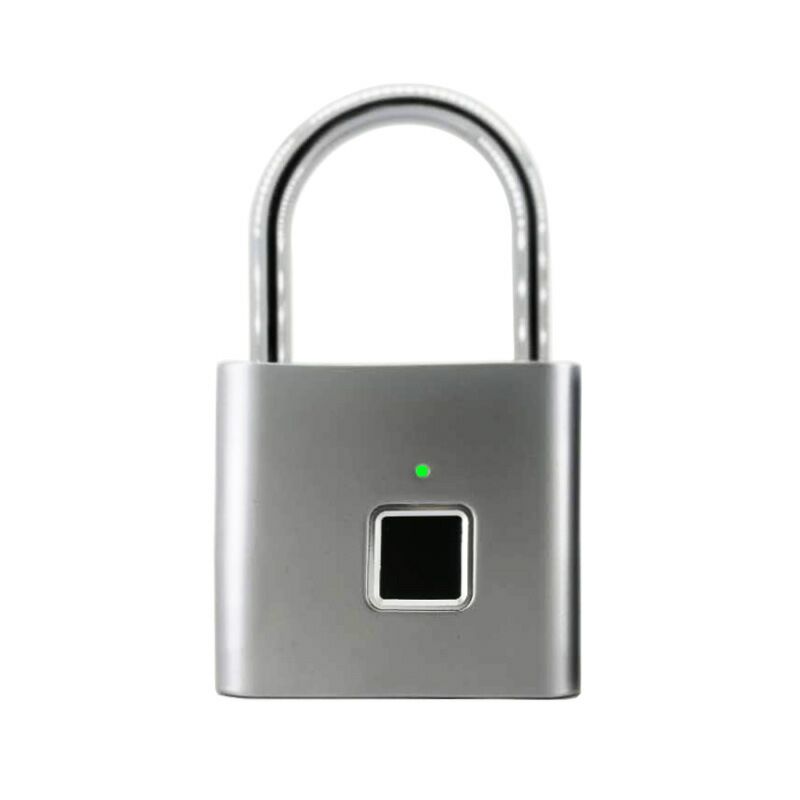 Smart Keyless USB Oplaadbare Vingerafdruk Slot Waterdicht Vingerafdruk Unlock Anti-Diefstal Beveiliging Hangslot Deur Bagage Case Lock: Silver