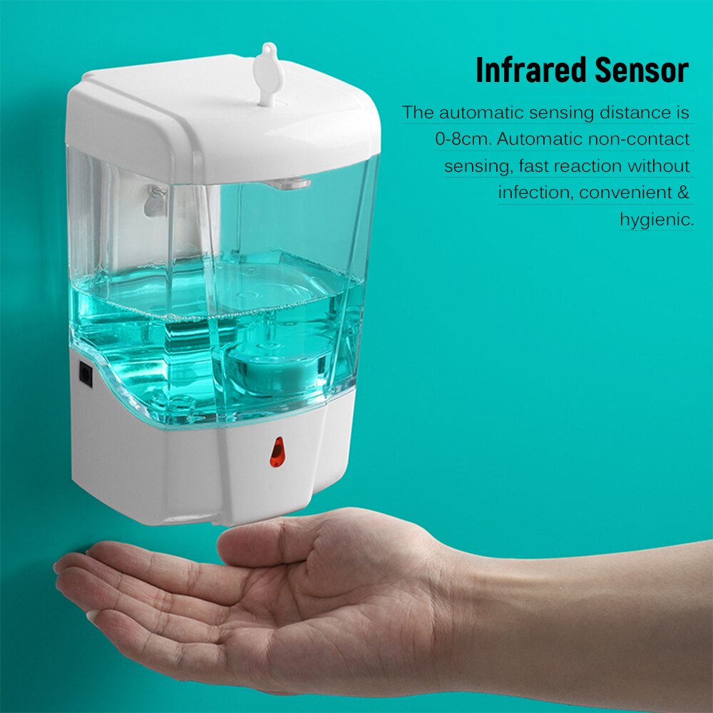 700mL Automatic Soap Dispenser Wall-mounted Infrared Soap Dispenser with IR Sensor Hand Washing Machine Touchless Soap Container
