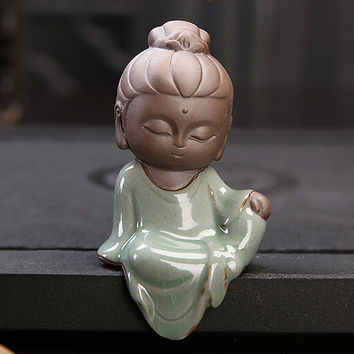 Pequeño Buda estatuas budista Tathagata bonito Buda arena cerámica té mascota accesorios budha ornamentos boutique: G-1