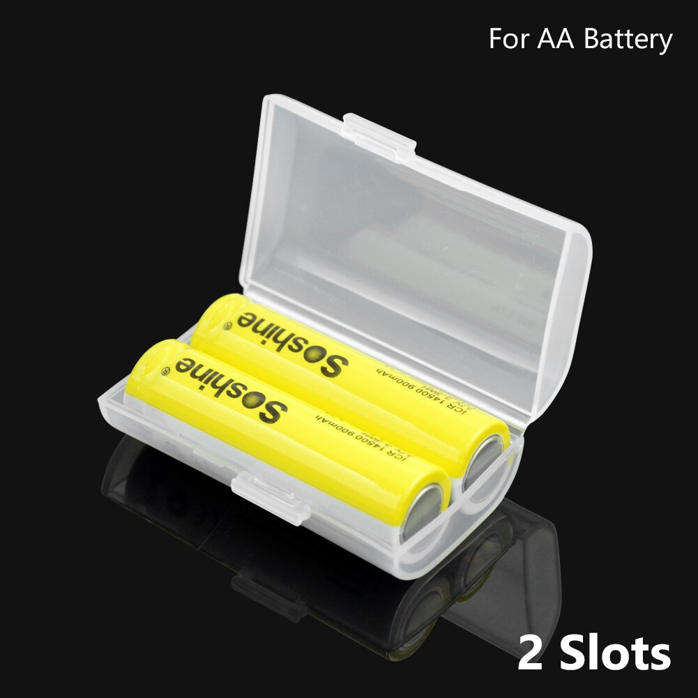Aufbewahrungsbox für aaa/aaa-batterien, hartplastik, halbtransparent, mit clips für 2/4/8x aaa/aaa-batterien, wiederaufladbar: 2x aa