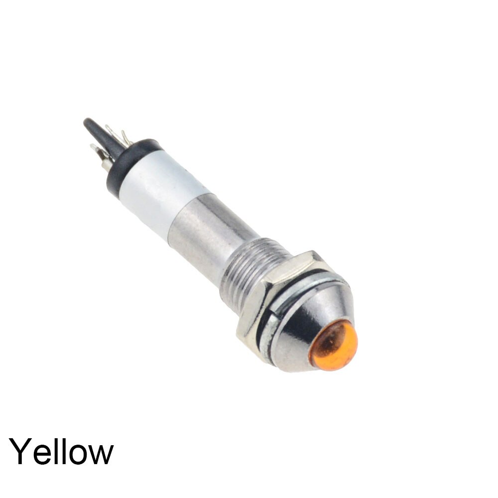 Indicateur métallique étanche, luminaire convexe, Mini interrupteur sans fil, 12V 24V XD8-2 V, LED V, 220mm, lumière LED: 12V / Yellow