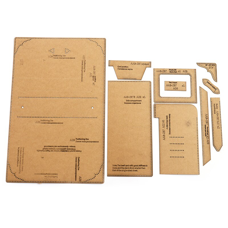 1Set DIY Kraft Paper Template Leisure 5 loose-leaf Notepad Leather Craft Pattern DIY Stencil Sewing Pattern 17.5*24