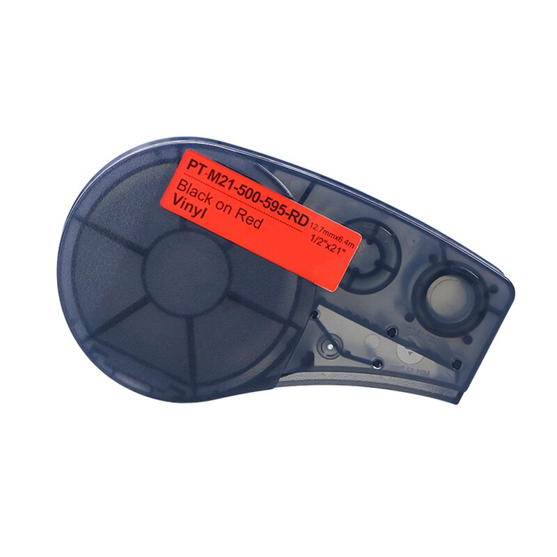 5pcs M21-500-595 Label Black On White/red/yellow vinyl film Compatible for Brad BMP21 Plus ID PAL LABPAL Label Maker: Black On Red