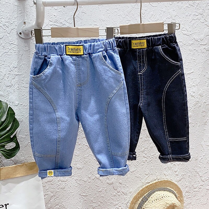 Spring Kids Jeans Boys Girls Solid Jeans Children Jeans for Boys Casual Denim Pants Toddler 0-5 YEARS