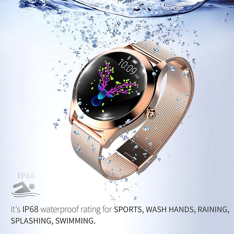 KW10 montre intelligente femmes IP68 étanche surveillance de la fréquence cardiaque Bluetooth pour Android IOS Fitness Bracelet Smartwatch
