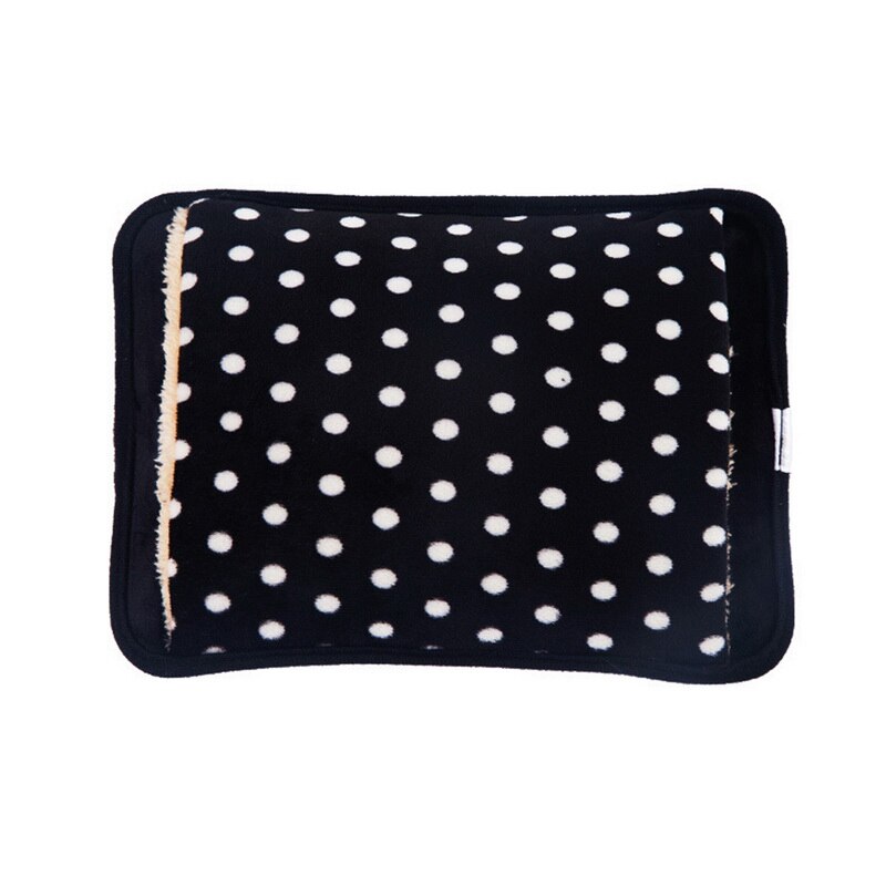 Calentador de manos eléctrico para invierno, calentador de manos eléctrico con carga insertada a mano, bolsa de agua: black