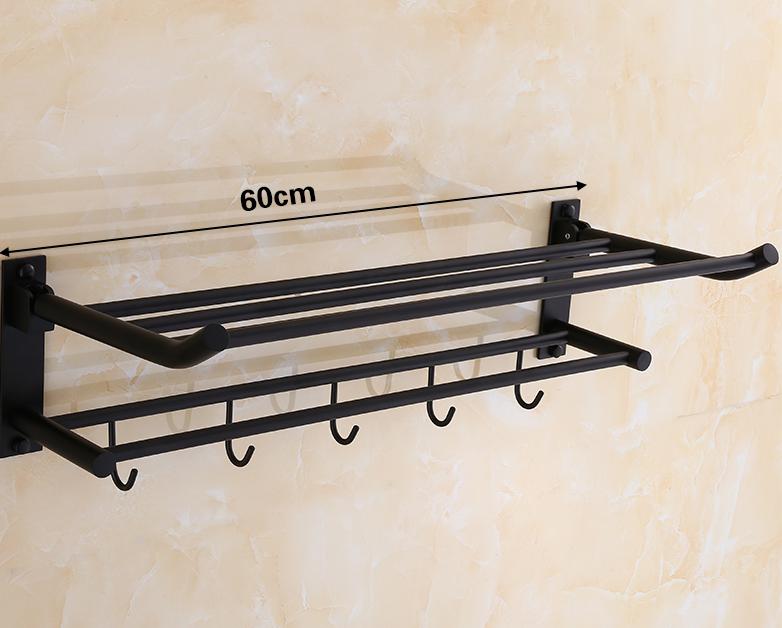 Europa Antieke Zwarte Olie Massief Messing Badkamer Hardware Set Badhanddoek Rack Badkamer Antieke Europese Plank Brons Hardware Set