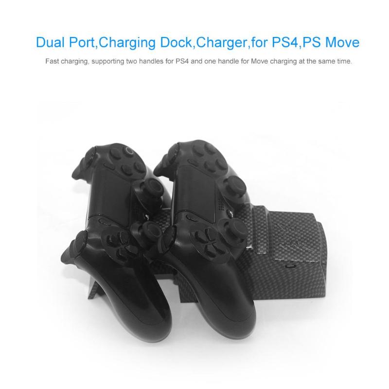 USB Dual Charger Station Holder for PS4 Slim PS4 PRO PS Move Controller Game Accessories Charger