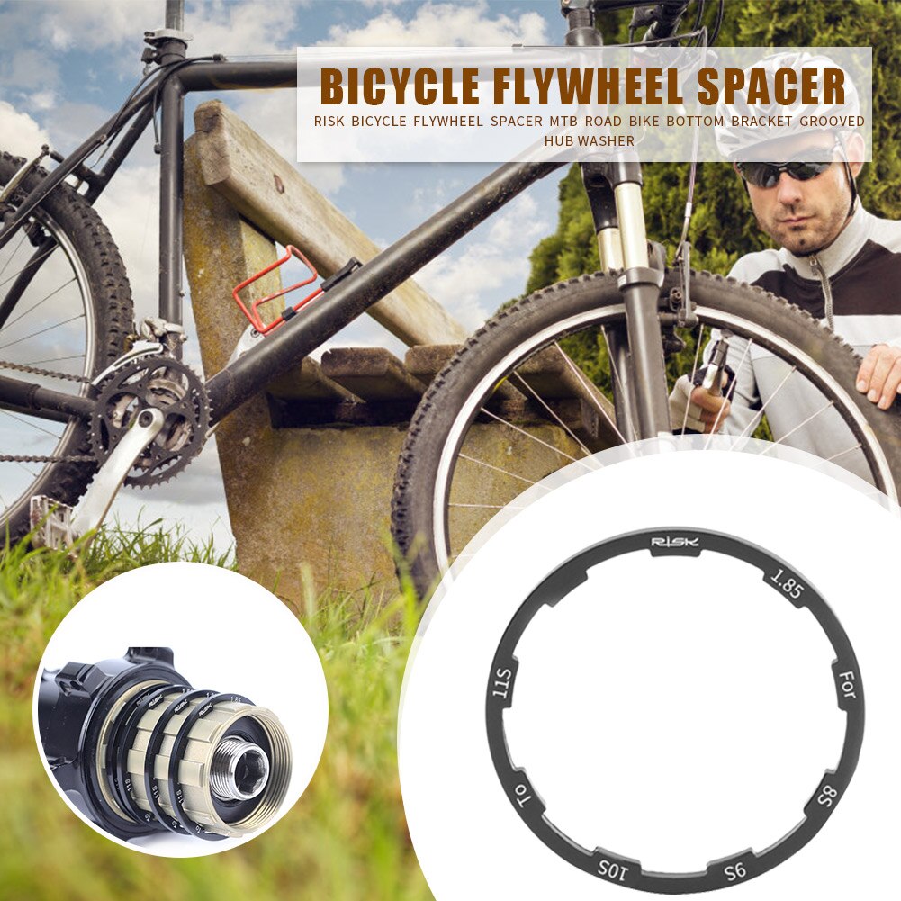 Aluminum Alloy Bicycle Flywheel Spacer MTB Road Bike Bottom Bracket Grooved Hub Washer Bracket Cassette Gasket Accessory