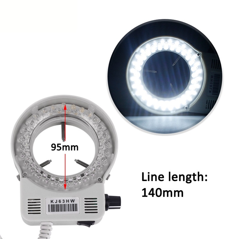 Lâmpada de led em anel para microscópio, excelente fonte de luz de microscópio industrial
