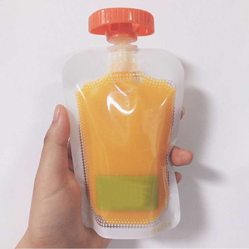 10Pcs Baby Reusable Food Pouches For Homemade Organic Food Baby Food Squeezed Pouches Food Pouch For Baby Weaning Food Bag #20