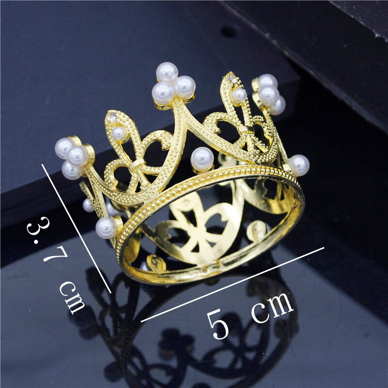 Small Metal Crown for Boys Girls Baby Birthday Prom Tiaras Pearls Hair Jewelry Baby Cake Ornaments Head Accessories: 07