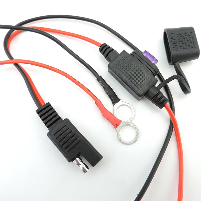 Terminal tipo O a línea de enchufe SAE automotriz, conector de Cable DIY, 18awg, aproximadamente 68cm, batería SAE, Cable de bricolaje, alimentación de CC