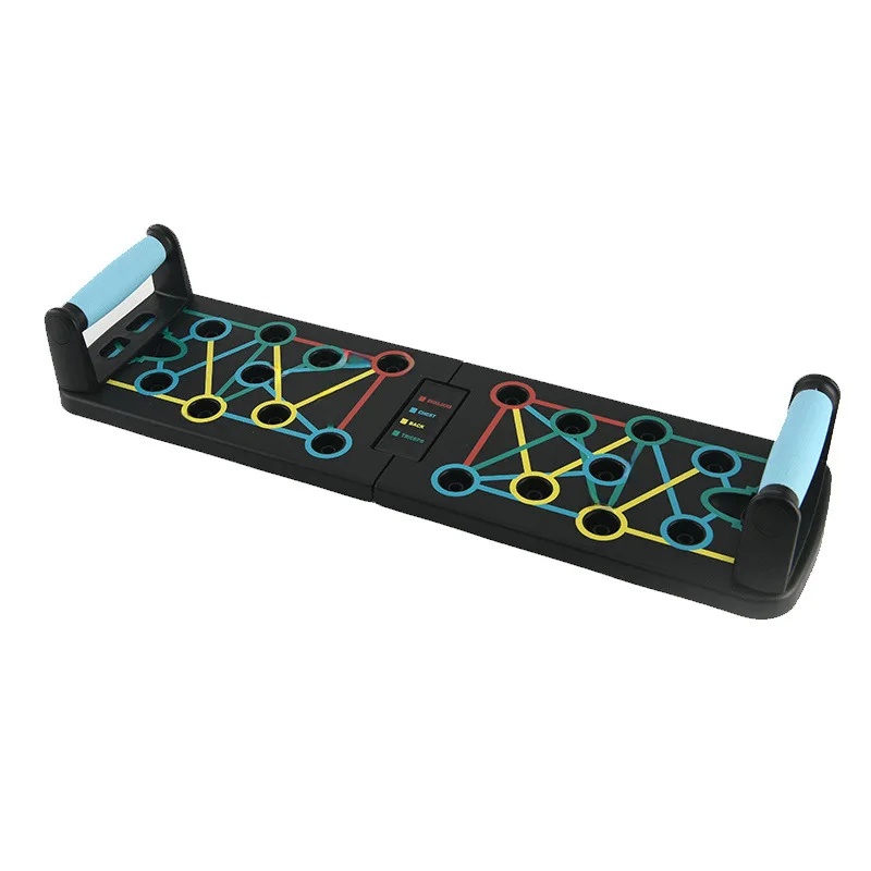 Foldable Fitness Board Home Gym Chest Muscle Exercise Auxiliary Training Stand Multi-Functional Push-Up Trainer: Red