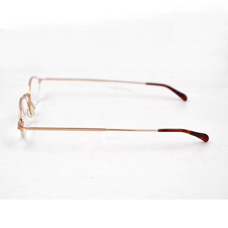 Pequeño Oval borde Semi pluma Gafas de lectura para los hombres y las mujeres Gafas lupa Gafas con montura metálica Gafas enviar con el caso L2