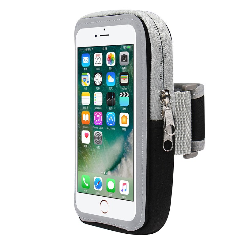 Armband voor iphone  x 8 7 6 6s 8 plus voor iphone xs xs max xr sport hardloophoesje voor samsung galaxy 7 s8 s9 armband: Zwart