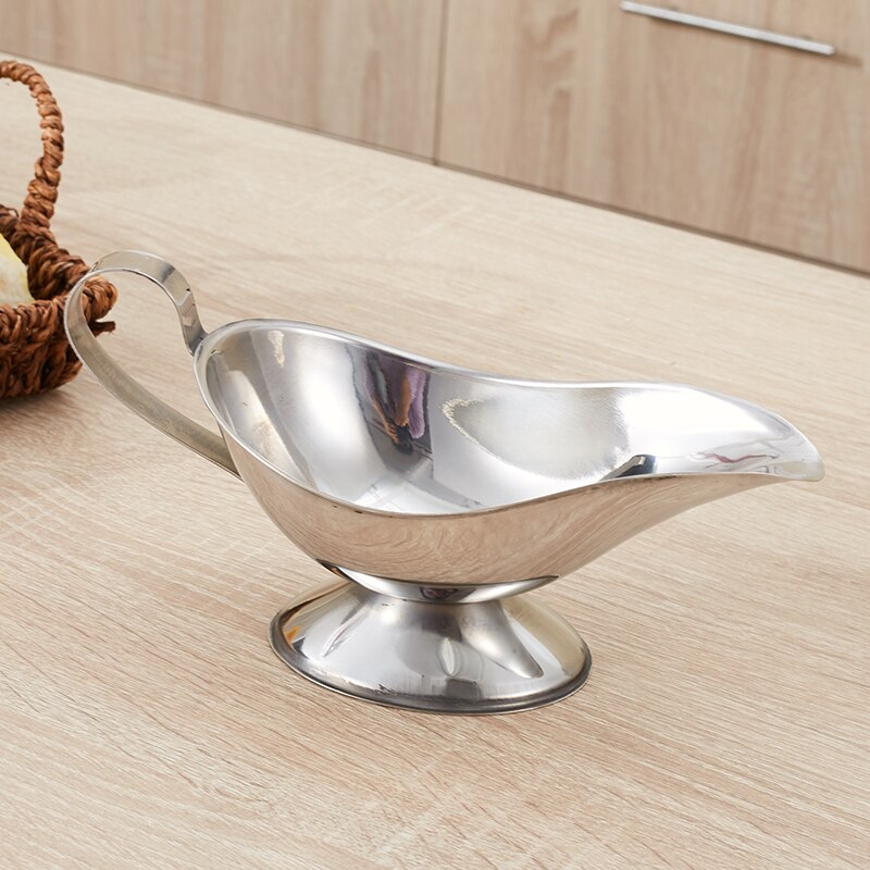 304 aço inoxidável molho barco bife preto pimenta molho talheres barco recipiente de suco tomate cozinha restaurante barra ferramenta