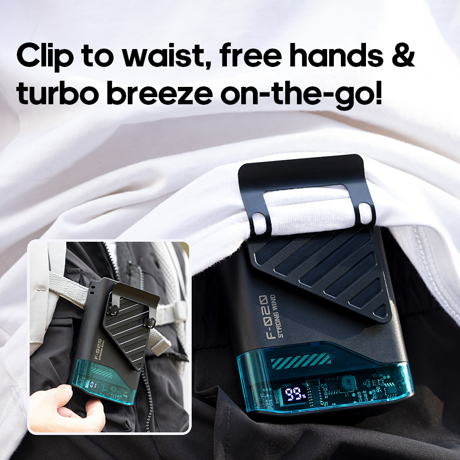 Mini 4000 mAh draagbare reisventilator 5 windsnelheden Camping Outdoor draagbare ventilator Oplaadbare koelventilator met LED-voedingsdisplay