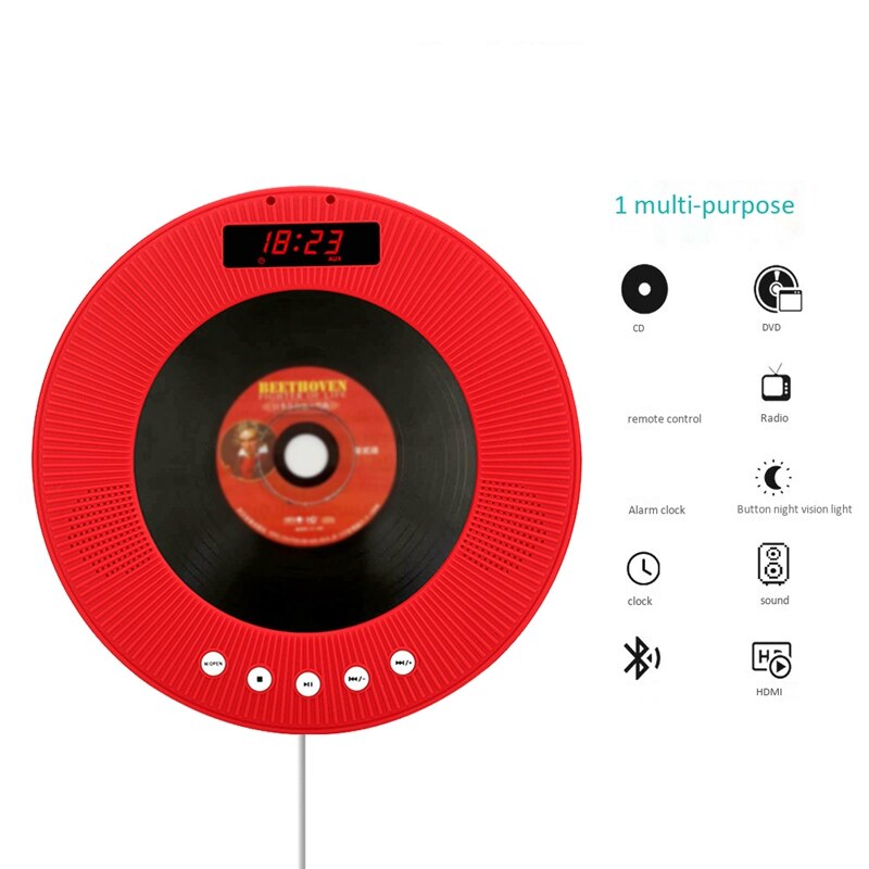 Bluetooth dvd-speler, slimme dvd-speler, draagbare dvd-cd-speler met lange batterijduur, alarmfunctie