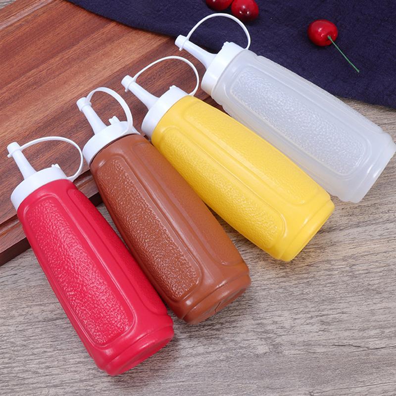 Kunststoff Gewürz quetschen Flaschen Ketchup Senf Mayo Salat Dressing Flasche Olivenöl Flaschen Soße Spender Küche Gerät