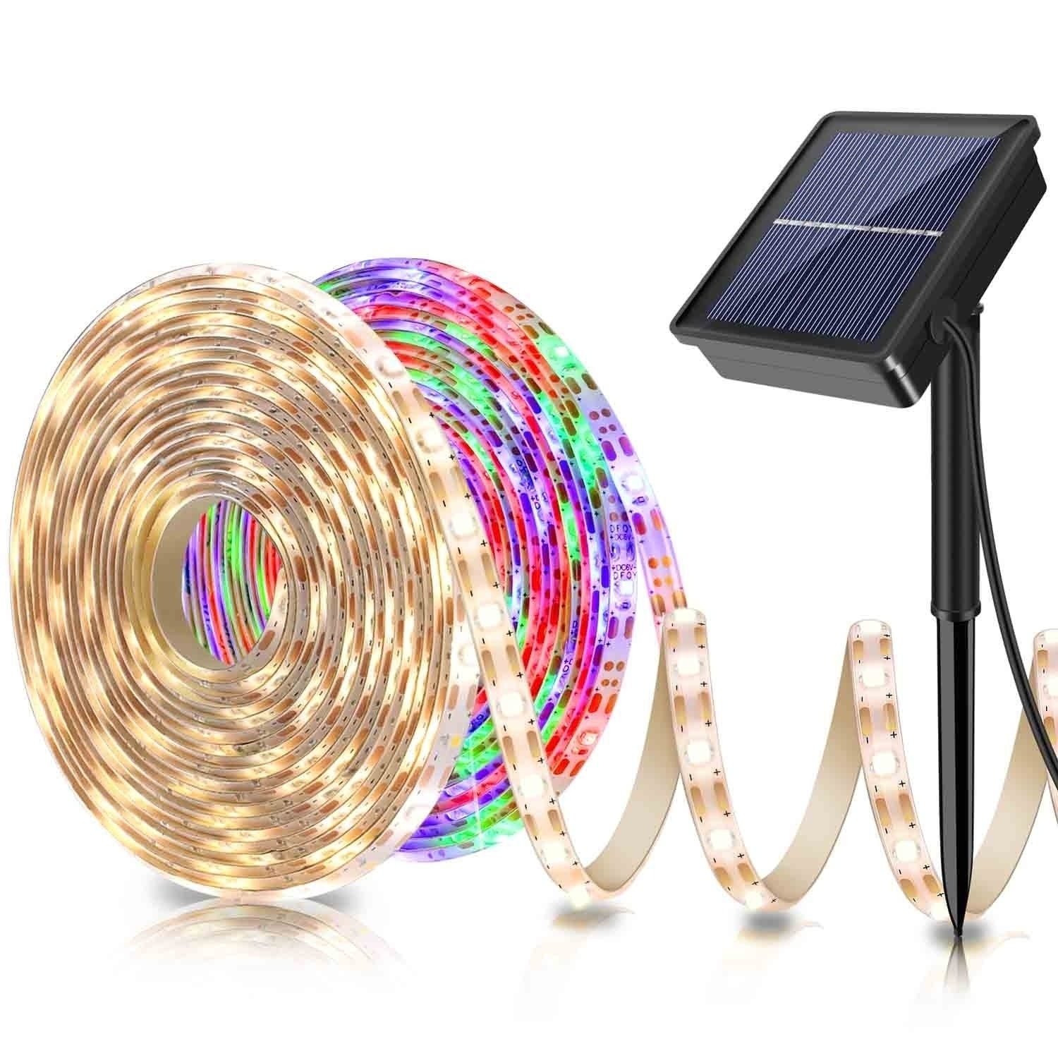 Zonne-energie 5M 150LED Strip Licht SMD2835 Flexibele Verlichting Lint Tape 8 Modi Waterdichte LED Strip Backlight Tuin Decor
