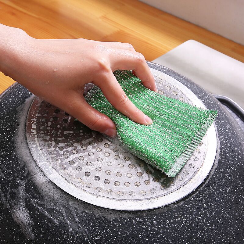 Mesh sponge silver golden foam scouring pad sponge kitchen cleaning scrubber scrub sponge