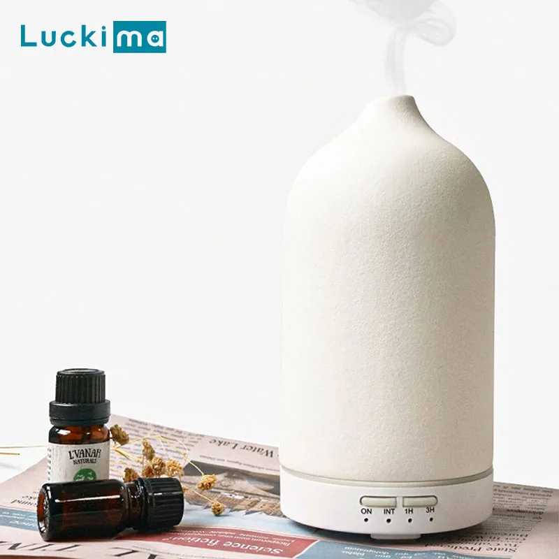Keramik Ätherisches Öl Aromatherapie Diffusor Ultraschall-luftbefeuchter mit Timer Nachtlicht Wasserlosen Auto aus Kühlen Nebel Hersteller