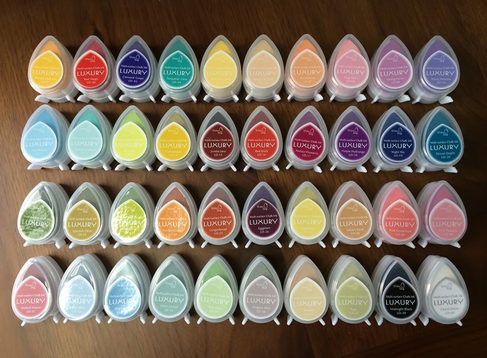 40 Kleuren Waterdruppels Multifunctionele Afdrukken Krijt Inkt Pad Scrapbooking (Pak Van 10)