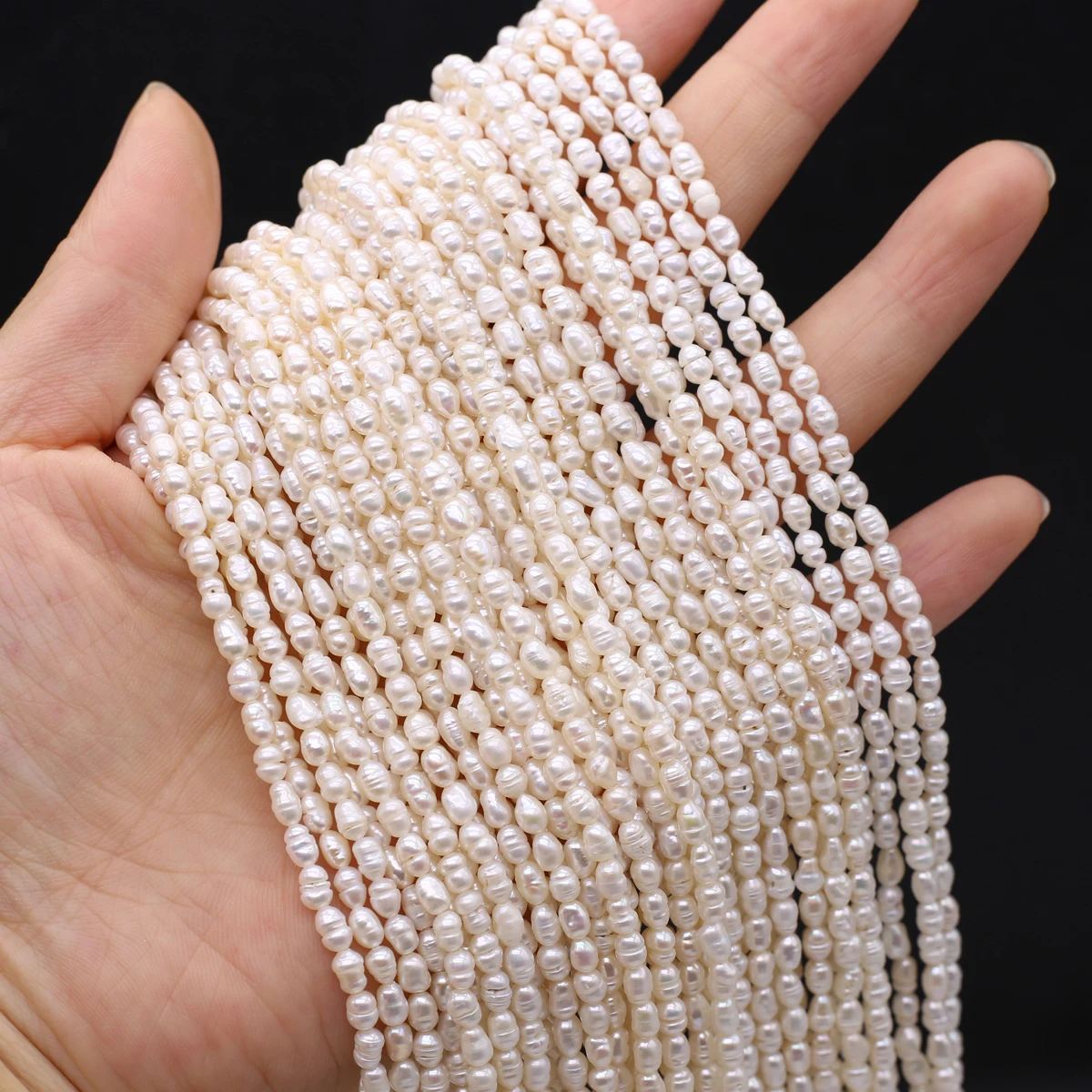 Naturlige ferskvandsperler, risisolering, løse perler til smykkefremstilling, gør-det-selv personlighed, armbånd, halskæde, tilbehør: Hvid