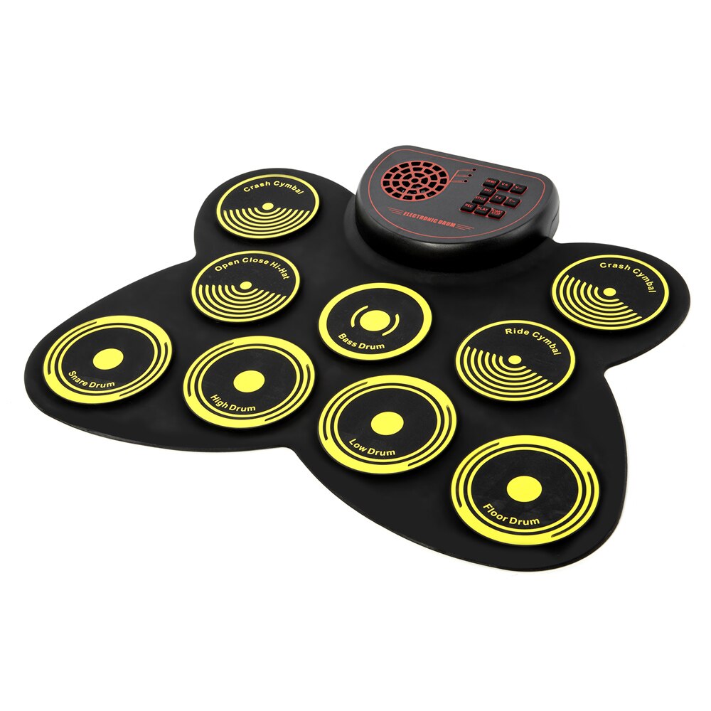 Portable Electronic Drum Set USB Roll Up Drum Pad Kit Built-in Speaker with Drumsticks Foot Pedal Digital Percussion Instruments