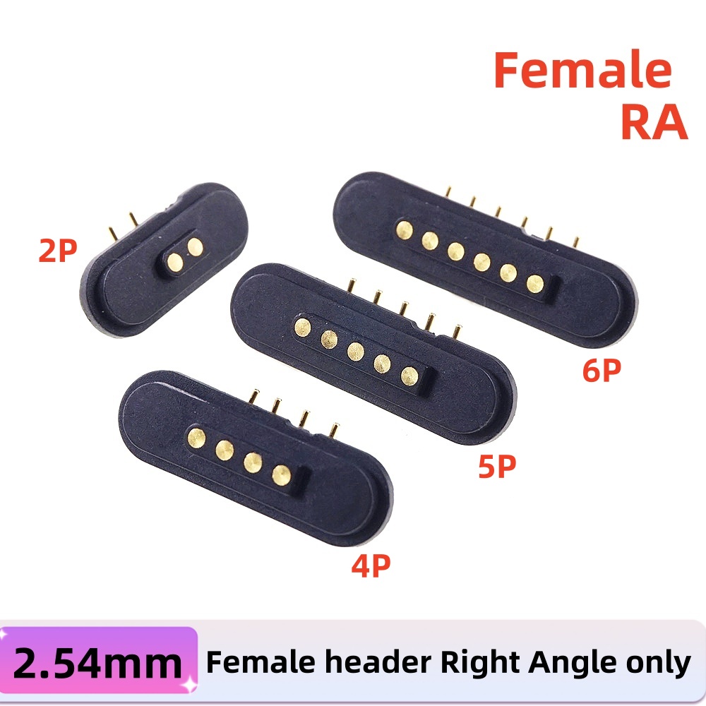 2Pcs 2 3 4 5 6Pin DC 2.54mm Magnetic Pogo Pin Connector Male Female 2A Waterproof High Current Spring Loaded Power Socket