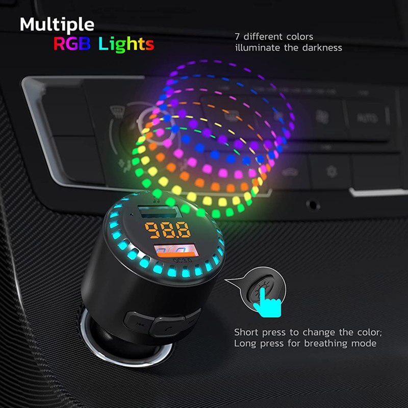 Jajabor Fm-zender Auto Muziek Mp3 Speler QC3.0 Quick Charge Dual Usb Charger Bluetooth-Compatibel 5.0 Handsfree Car Kit