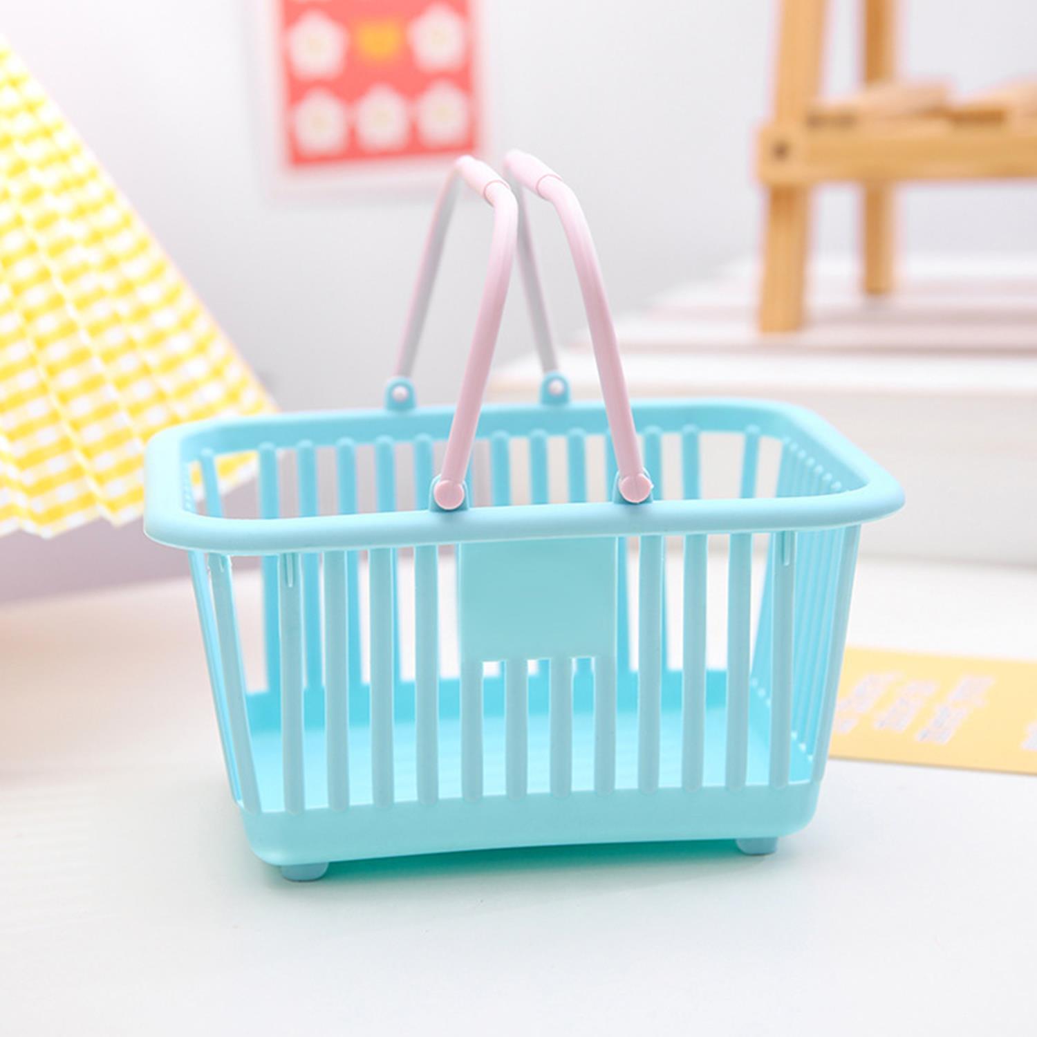 Panier de courses pour enfants, panier d'épicerie avec poignées, petits paniers de courses au détail pour de fête, organisateur de cuisine, panier à linge: green