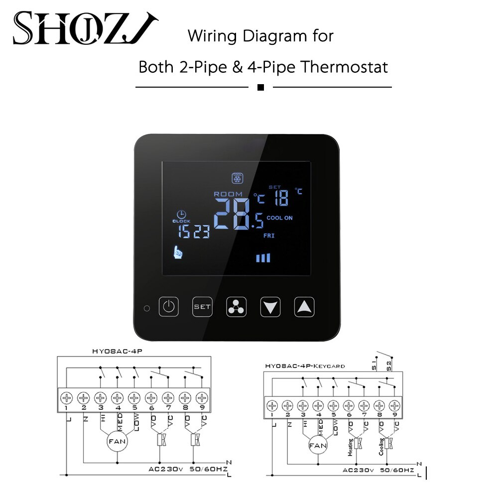 Programmable thermostat air conditioner temperature controller 2P/4P air heating condition temperature control