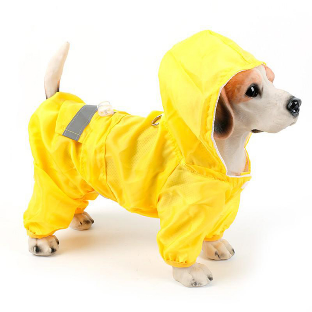 Casual cão de estimação casaco de chuva filhote de cachorro roupas gato capa de chuva jaqueta impermeável ao ar livre capuz vestuário macacão suprimentos para animais de estimação chien