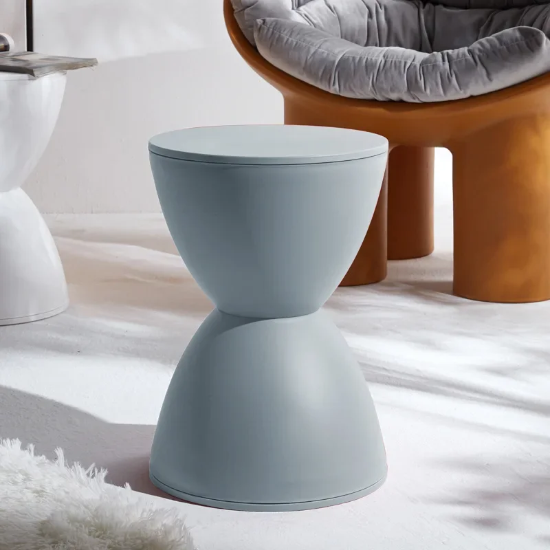 Taburete nórdico redondo para sala de estar, moderno, informal, Simple, grueso, bajo para el hogar, taburete de Príncipe, zapato , reloj de arena, apartamento, barbacoa: Verde claro