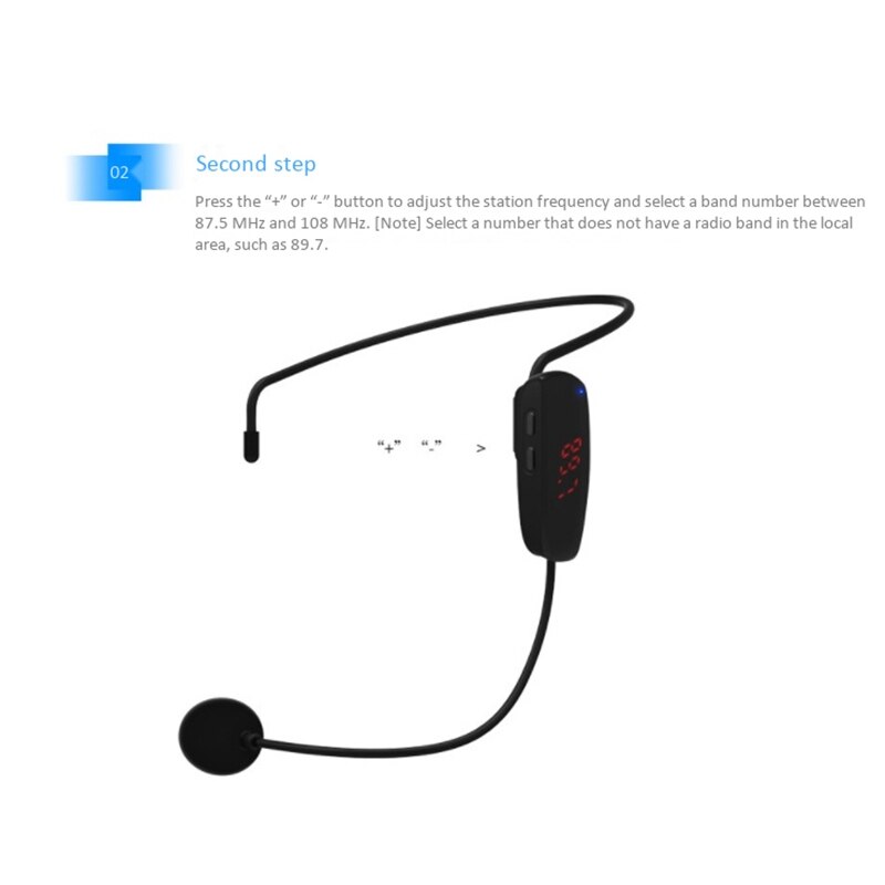 Portable Fm Wireless Microphone Headset Head-Mounted Megaphone Radio Mic for Loudspeaker for Teaching Tour Guide Meeting Lecture