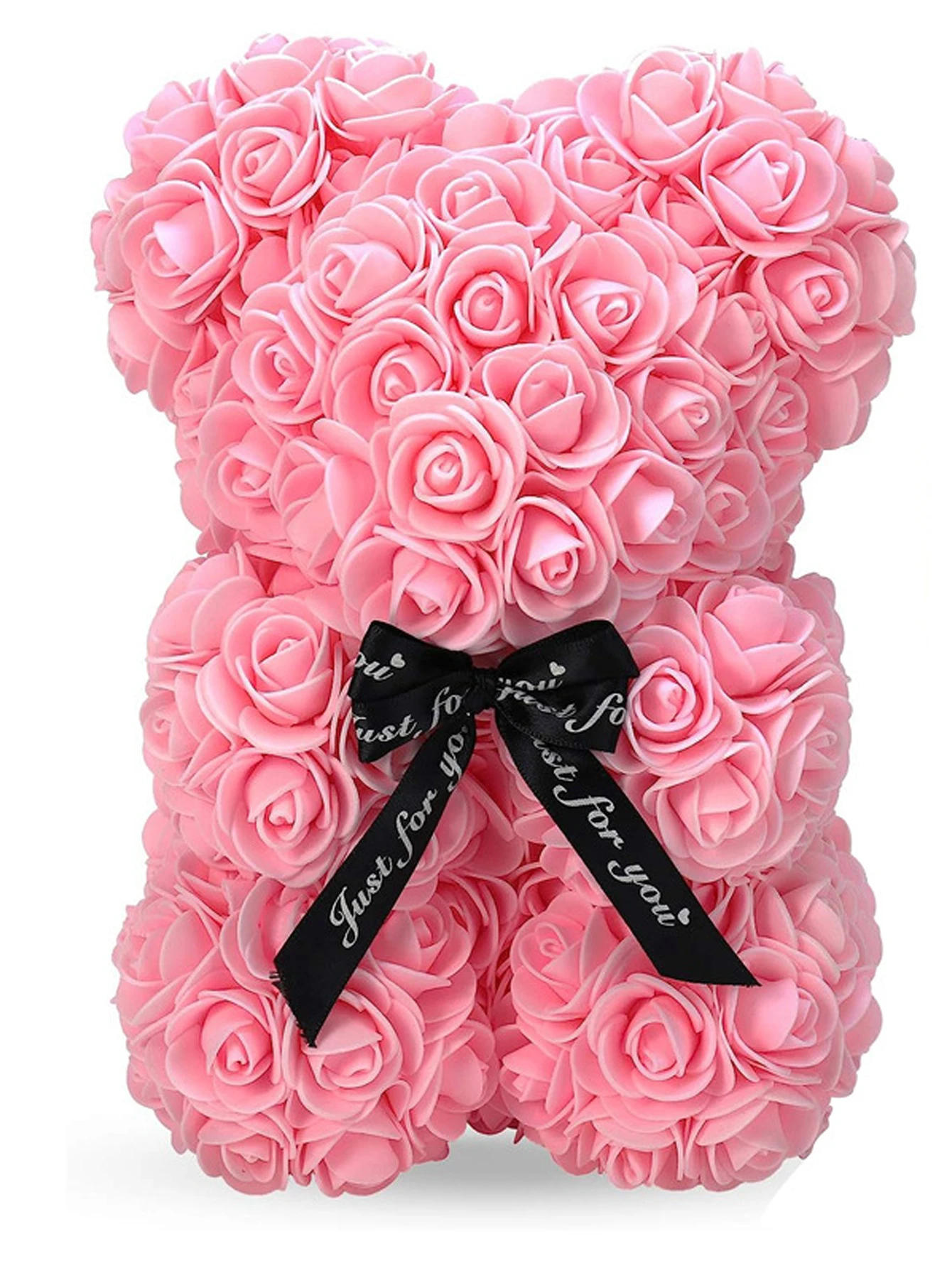 Ours en peluche Rose éternelle, fleur artificielle de 25m, 1 pièce, pour maman, fête des mères, anniversaire, saint-valentin, et décorations: Or
