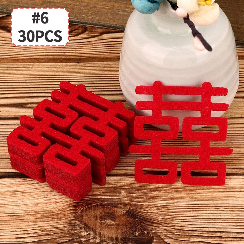 Mini Marriage Stickers Traditional Chinese Wedding Decorations Fruit Plate Xiao Xi Zi Room Throwing Decor Garden Tree Ornaments: S6