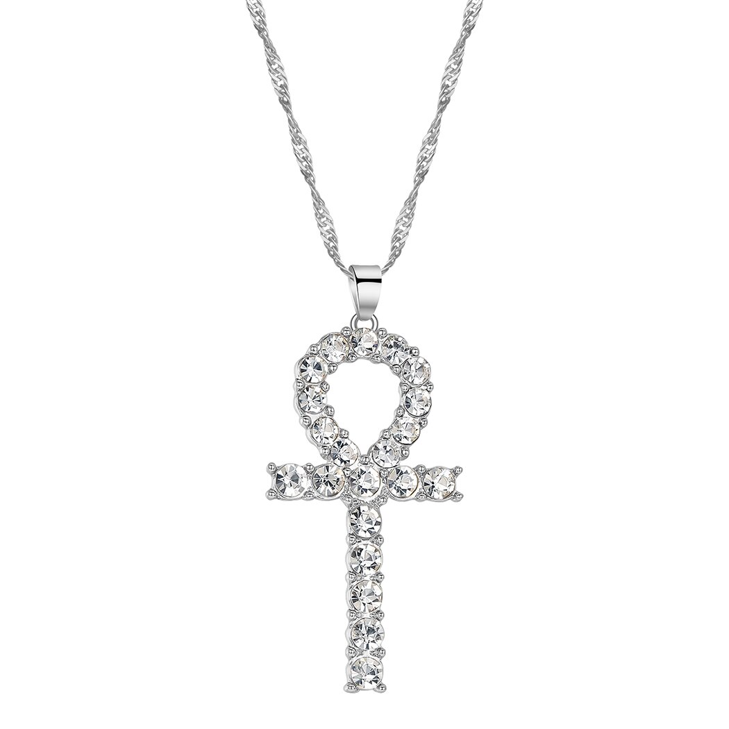 Kinitial ägyptisch Ankh Halskette Gold Farbe böse Auge Anhänger zierlich Kette Halsketten minimalistisch einfach Schmuck Pro Frauen Männer: TH-Pa793-S