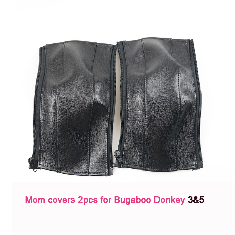 Coperture in pelle Pu per Bugaboo asino 1 2 3 passeggino carrozzina braccioli custodia protettiva maniglie coperture Bumber passeggini accessori: donkey3 mom black