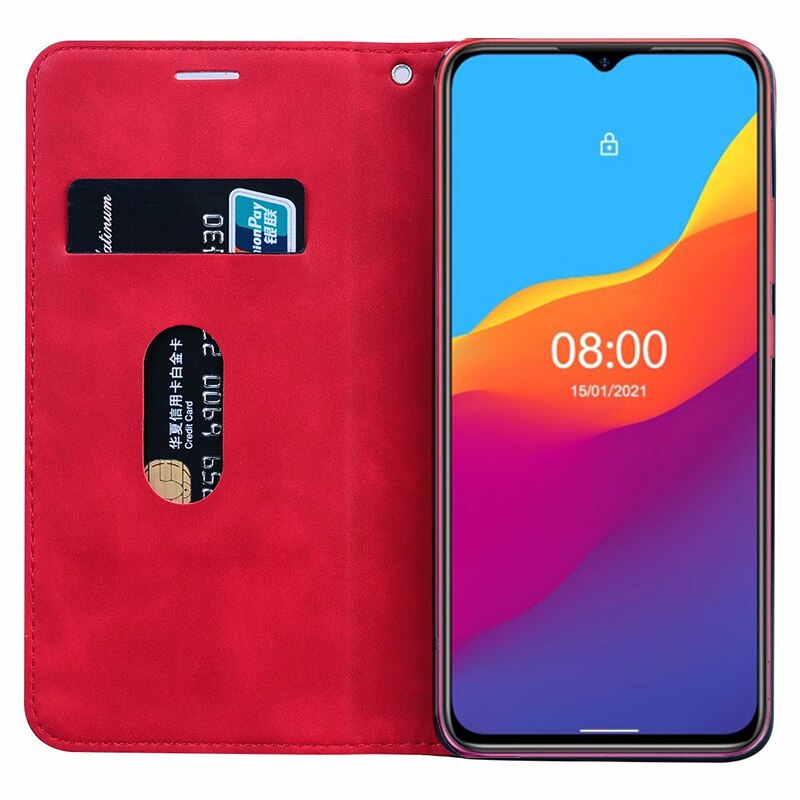 Custodia a libro in pelle PU per Ulefone Note 10 custodia a libro per Flip Cover per Estuches Ulefone Note 7T Etui Note 9 P 9 P Coque Fundas: For Note 10 / XNW Red